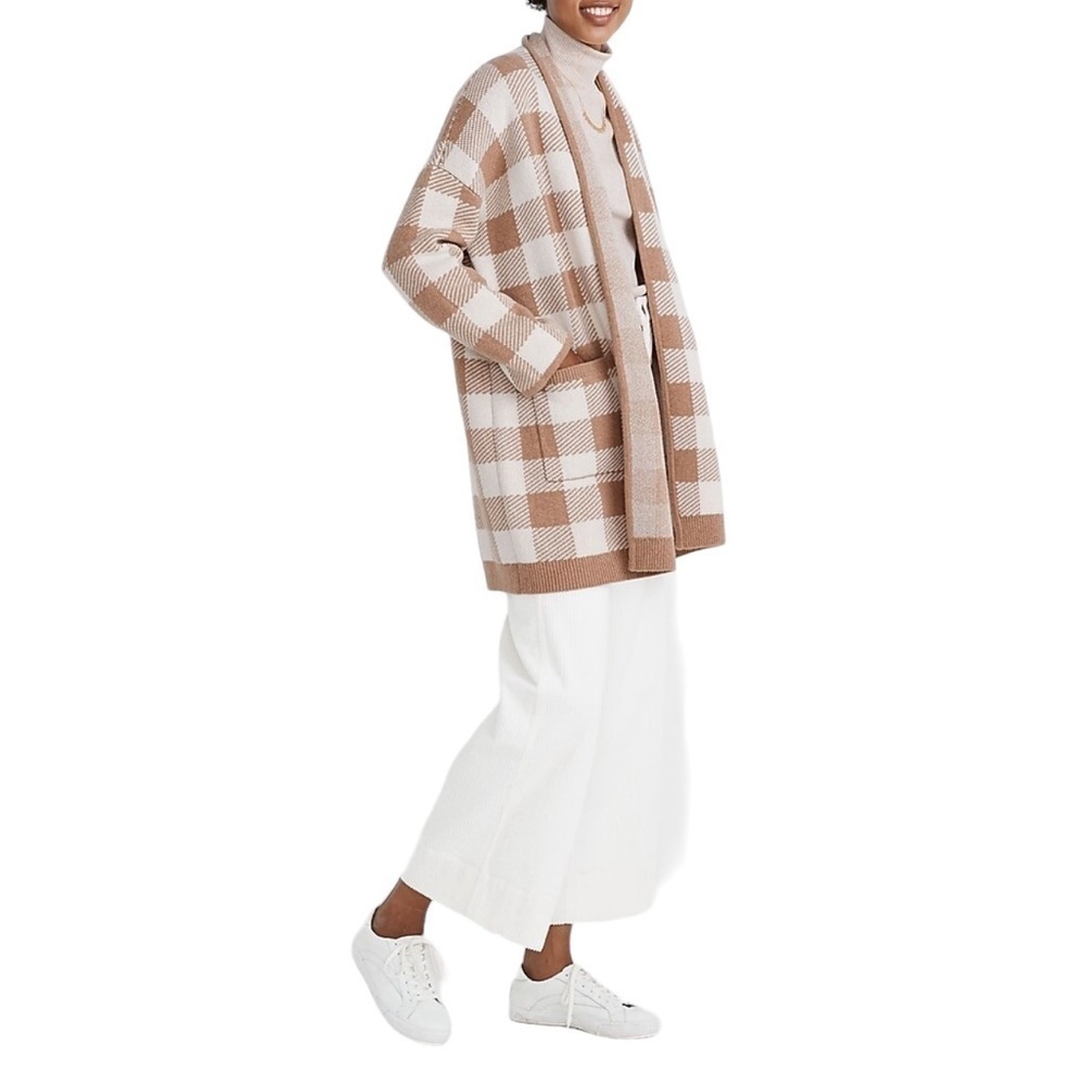 MADEWELL Minetta Sweater Coat in Buffalo Check AC800